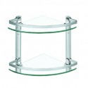 Bathroom Shelf - Corner - Double Layer Glass - 10"_D1157499_1