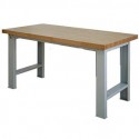 Beech Wood Desk Workbench with Power Outlet - 150x75x80cm_D1173242_1