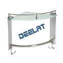 Bathroom Shelf - Corner - Hanging Rail - Glass - 10"_D1157546_1