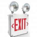 LED Exit Sign – Red With Light – ABS Thermoplastic – Single Face – Incandescent Emergency Light – 11" x 11" x 5.2"_D1142715_1