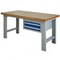 Beech Wood Desk Workbench with Power Outlet - 150x75x80cm_D1173251_1