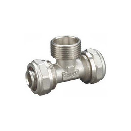 Compression Fitting – Tee – Male – Brass – 26 mm x 1/2” x 26 mm Brass T Fitting_D1145926_main