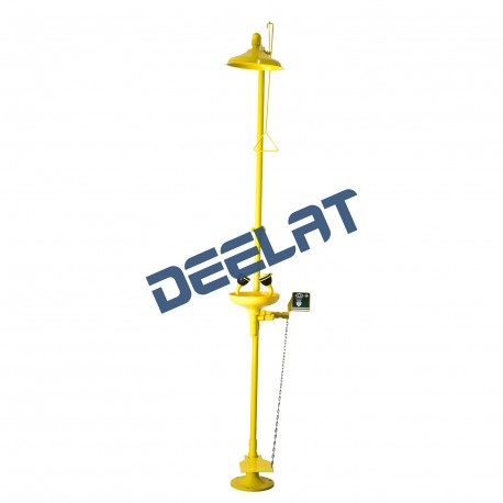 Emergency Shower & Double Outlet Eyewash Station - Yellow Emergency Eyewash Station_D1173287_main