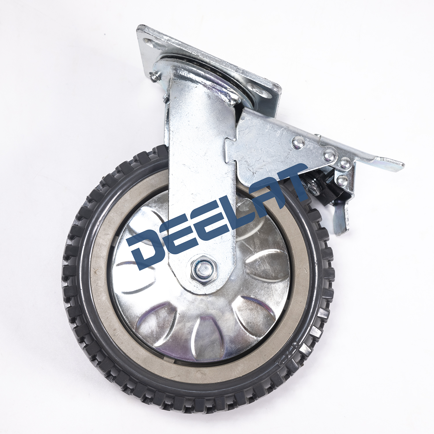 Caster Double Ball Bearing, Anti Skid Heavy Duty PU Dia. 200 mm