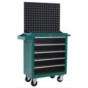 Mobile Maintenance & Work Center Cabinet - 5 Drawers, With Upright Tool Board - 24" x 13" x 31"_D1778457_1