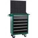 Mobile Maintenance & Work Center Cabinet - 7 Drawers, With Upright Tool Board - 24" x 13" x 35"_D1778459_1