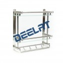 Bathroom Shelf - Hanging Rail - Double Layer Glass - 40cm_D1157548_1