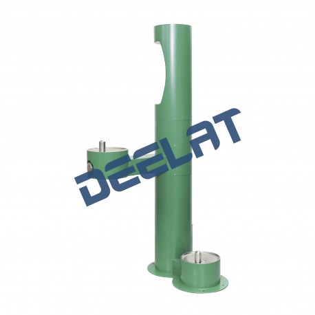 Outdoor Drinking Fountain – 3 Stations with Pet Fill- Green Outdoor Fountain_D1779265_main