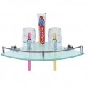 Bathroom Shelf - Corner - 2 Cups - Glass - 80cm_D1157580_1