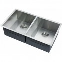 Kitchen or Bar Sink - Stainless Steel - Double Basin - 33”x18’x10” - Radius 0mm_D1160038_1